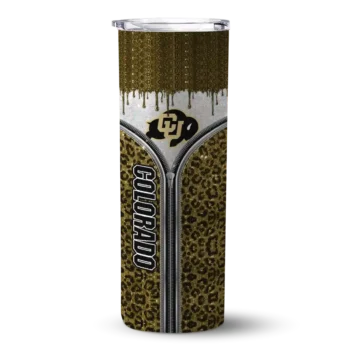 Colorado Buffaloes Tumber - Customized Sparkle Drip Skinny Gold