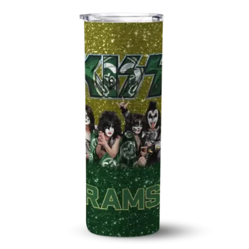 Customized Colorado State Rams Kiss Band Gold Skinny Tumbler