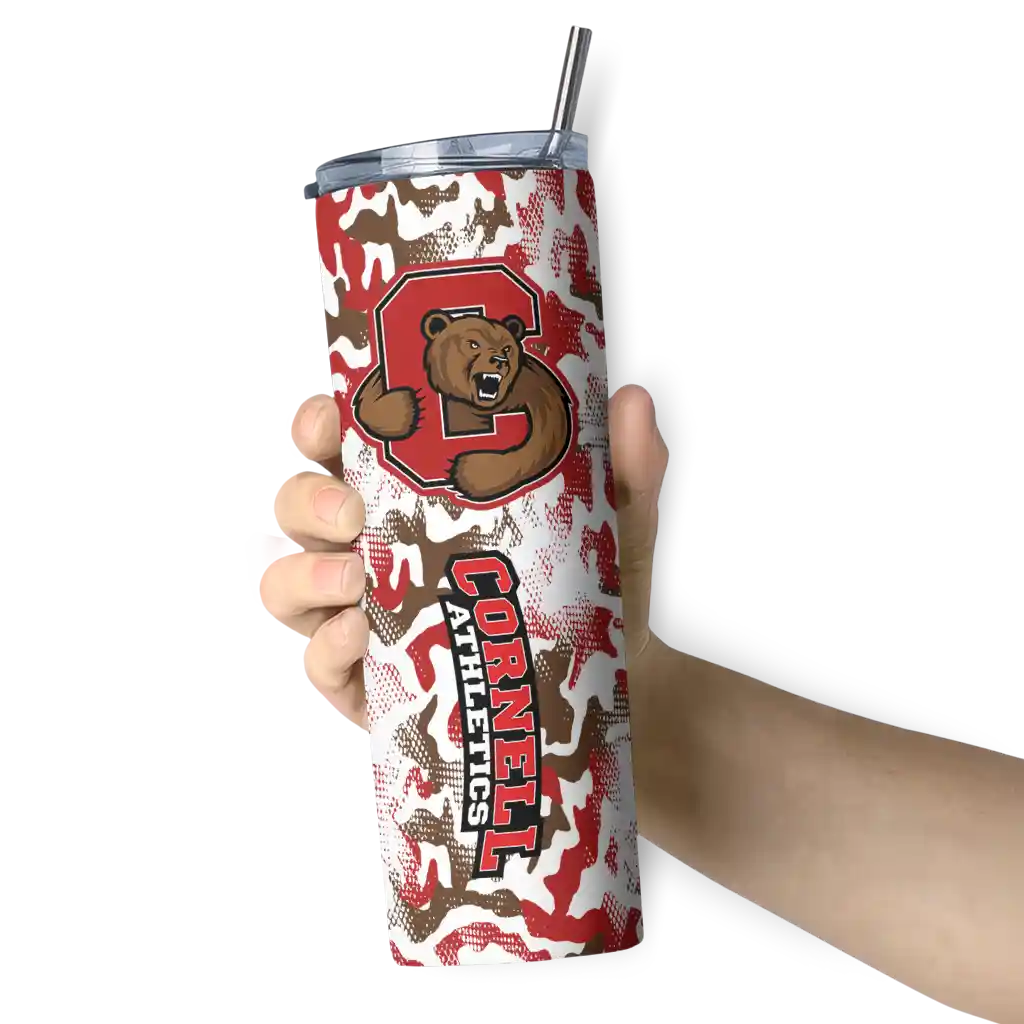 customized-cornell-big-red-claw-marks-red-white-skinny-tumbler-premium-grade.webp