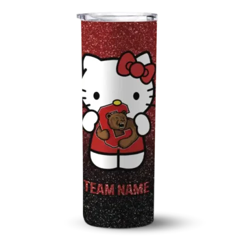 Customized Cornell Big Red Hello Kitty Red Black Skinny Tumbler