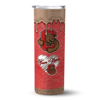 Customized Cornell Big Red Pixel Fade Red Skinny Tumbler