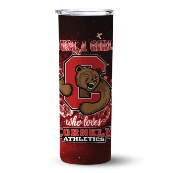 Customized Cornell Big Red Rose Romance Red Black Skinny Tumbler
