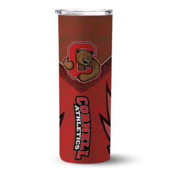 Customized Cornell Big Red Spiral Burst Print Red Skinny Tumbler