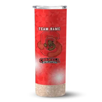 Customized Cornell Big Red Starburst Tiles Red Skinny Tumbler