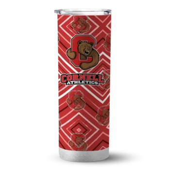 Customized Cornell Big Red Zipper Leopard Red Skinny Tumbler