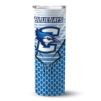Customized Creighton Bluejays Chevron Stripes Blue Skinny Tumbler