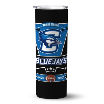 Customized Creighton Bluejays Helmet Belt Blue Black Skinny Tumbler
