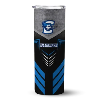 Customized Creighton Bluejays Hexagon Honeycomb Blue Black Skinny Tumbler