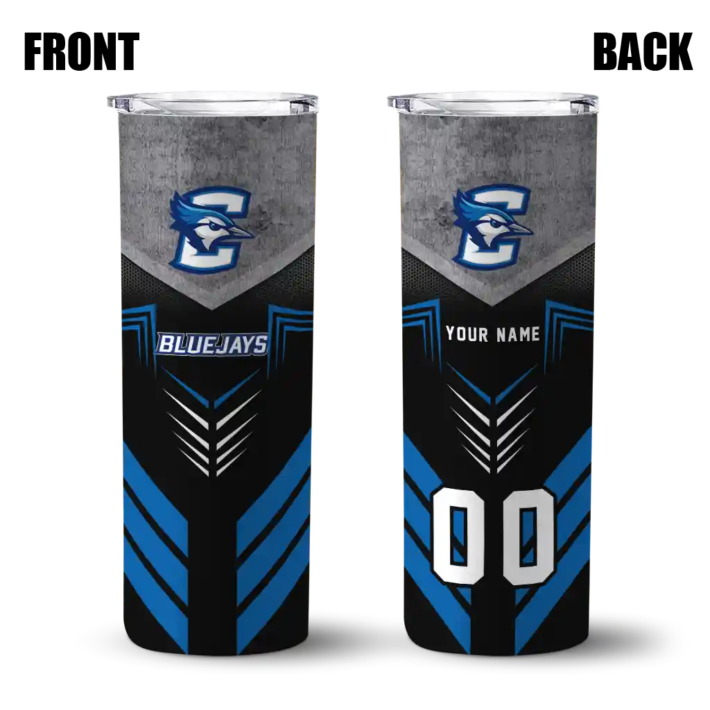 customized-creighton-bluejays-hexagon-honeycomb-blue-black-skinny-tumbler-fashion-forward.webp