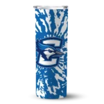 customized-creighton-bluejays-metallic-grid-blue-skinny-tumbler-best-selling.webp