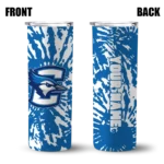customized-creighton-bluejays-metallic-grid-blue-skinny-tumbler-best-selling.webp