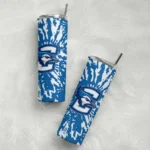 customized-creighton-bluejays-metallic-grid-blue-skinny-tumbler-best-selling.webp