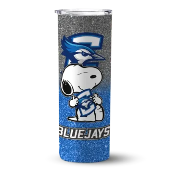 Customized Creighton Bluejays Snoopy Attitude Blue Skinny Tumbler