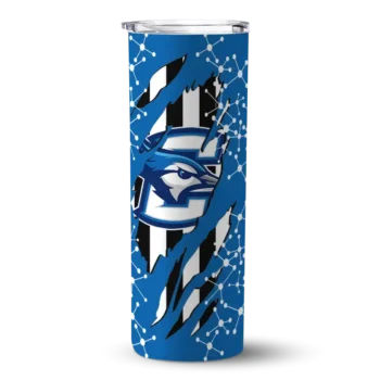 Customized Creighton Bluejays Star Pop Blue Black Skinny Tumbler