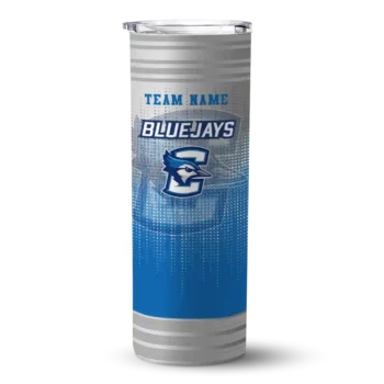 Customized Creighton Bluejays Swirl Texture Blue Skinny Tumbler