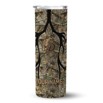 Customized Drake Bulldogs Antler Flow Camo Skinny Tumbler