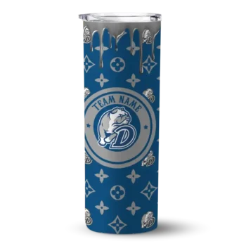 Customized Drake Bulldogs Camo Streak Blue Skinny Tumbler