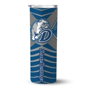 Customized Drake Bulldogs Camo Texture Blue Skinny Tumbler