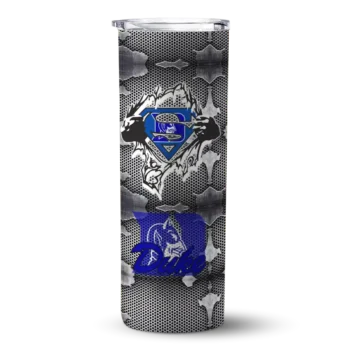 Customized Duke Blue Devils Chevron V Blue Gray Skinny Tumbler