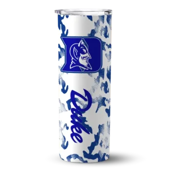 Customized Duke Blue Devils Claw Marks Blue White Skinny Tumbler