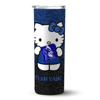 Customized Duke Blue Devils Hello Kitty Blue Black Skinny Tumbler