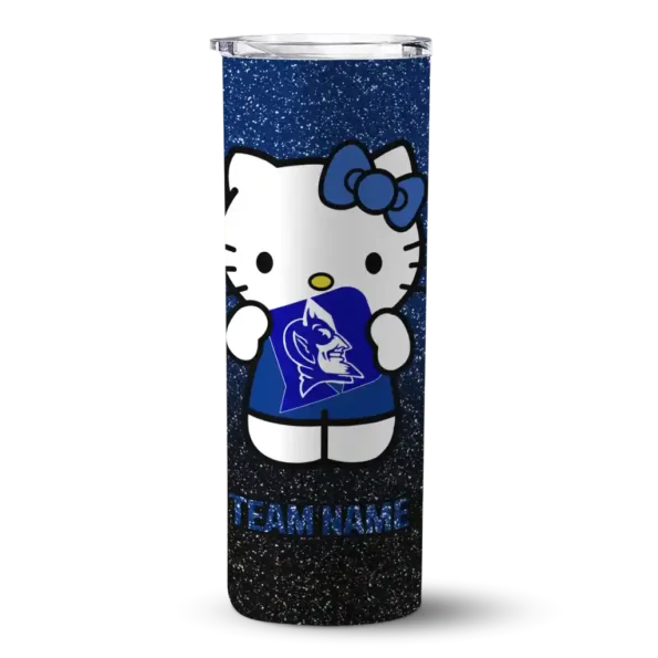 customized duke blue devils hello kitty blue black skinny tumbler best selling