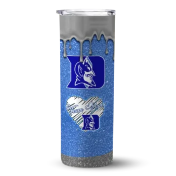 Customized Duke Blue Devils Pixel Fade Blue Skinny Tumbler