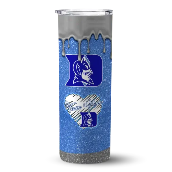 customized duke blue devils pixel fade blue skinny tumbler best selling