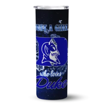 Customized Duke Blue Devils Rose Romance Blue Black Skinny Tumbler