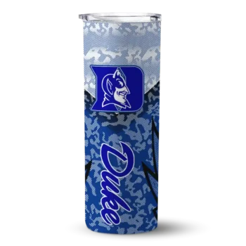 Duke Blue Devils Tumber - Customized Spiral Burst Print Skinny Blue