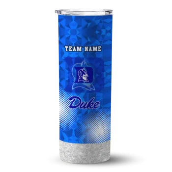 Customized Duke Blue Devils Starburst Tiles Blue Skinny Tumbler