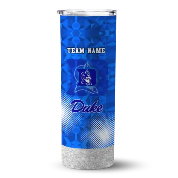 customized duke blue devils starburst tiles blue skinny tumbler best selling