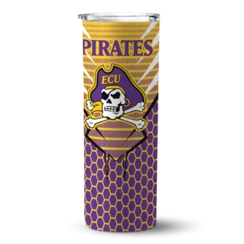 Customized East Carolina Pirates Chevron Stripes Purple Skinny Tumbler