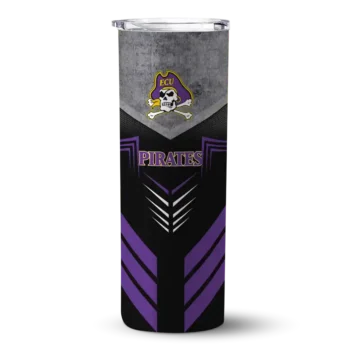 Customized East Carolina Pirates Hexagon Honeycomb Purple Black Skinny Tumbler