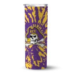 customized-east-carolina-pirates-metallic-grid-purple-skinny-tumbler-best-selling.webp