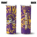 customized-east-carolina-pirates-metallic-grid-purple-skinny-tumbler-best-selling.webp