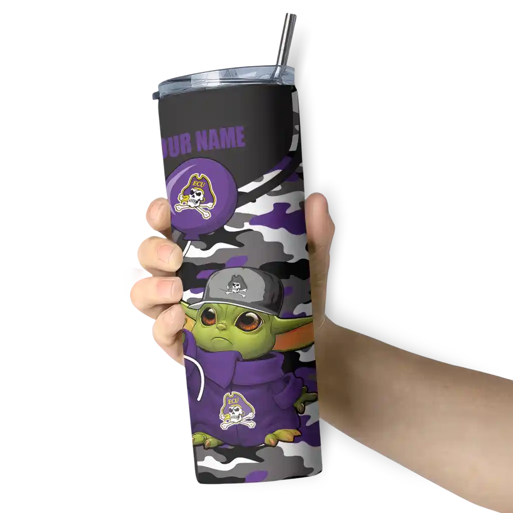 customized-east-carolina-pirates-yoda-camo-purple-black-skinny-tumbler-premium-grade.webp