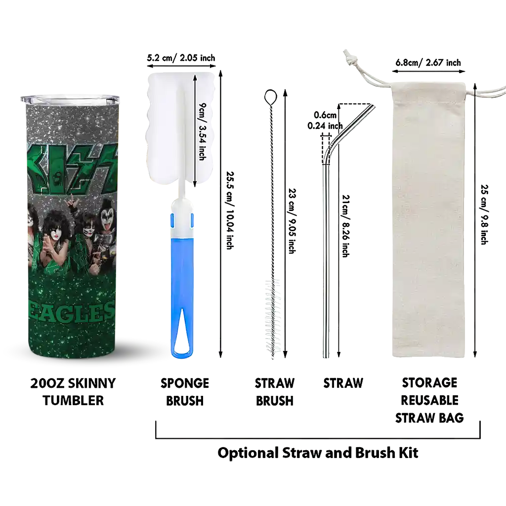 customized-eastern-michigan-eagles-kiss-band-white-skinny-tumbler-new-arrival.webp