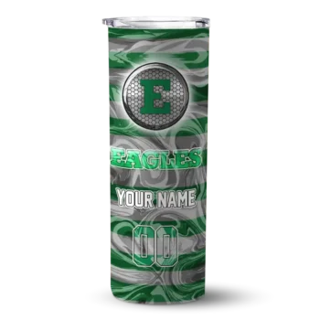 Customized Eastern Michigan Eagles Patterned Waves Green Skinny Tumbler