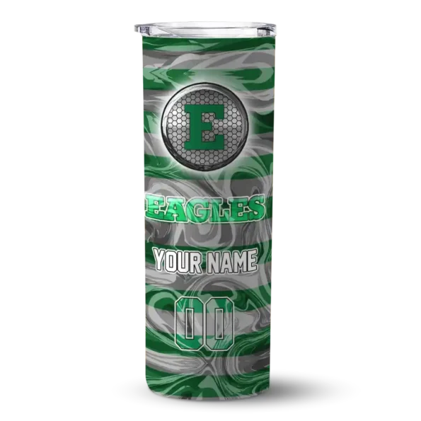 customized eastern michigan eagles patterned waves green skinny tumbler best selling