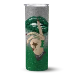customized-eastern-michigan-eagles-sparkle-lips-green-skinny-tumbler-best-selling.webp