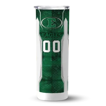 Customized Eastern Michigan Eagles Stacked Diamond Green Skinny Tumbler