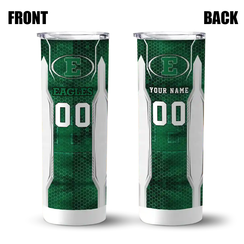 customized-eastern-michigan-eagles-stacked-diamond-green-skinny-tumbler-fashion-forward.webp