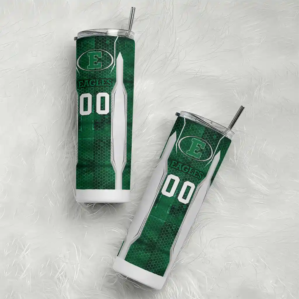 customized-eastern-michigan-eagles-stacked-diamond-green-skinny-tumbler-top-rated.webp