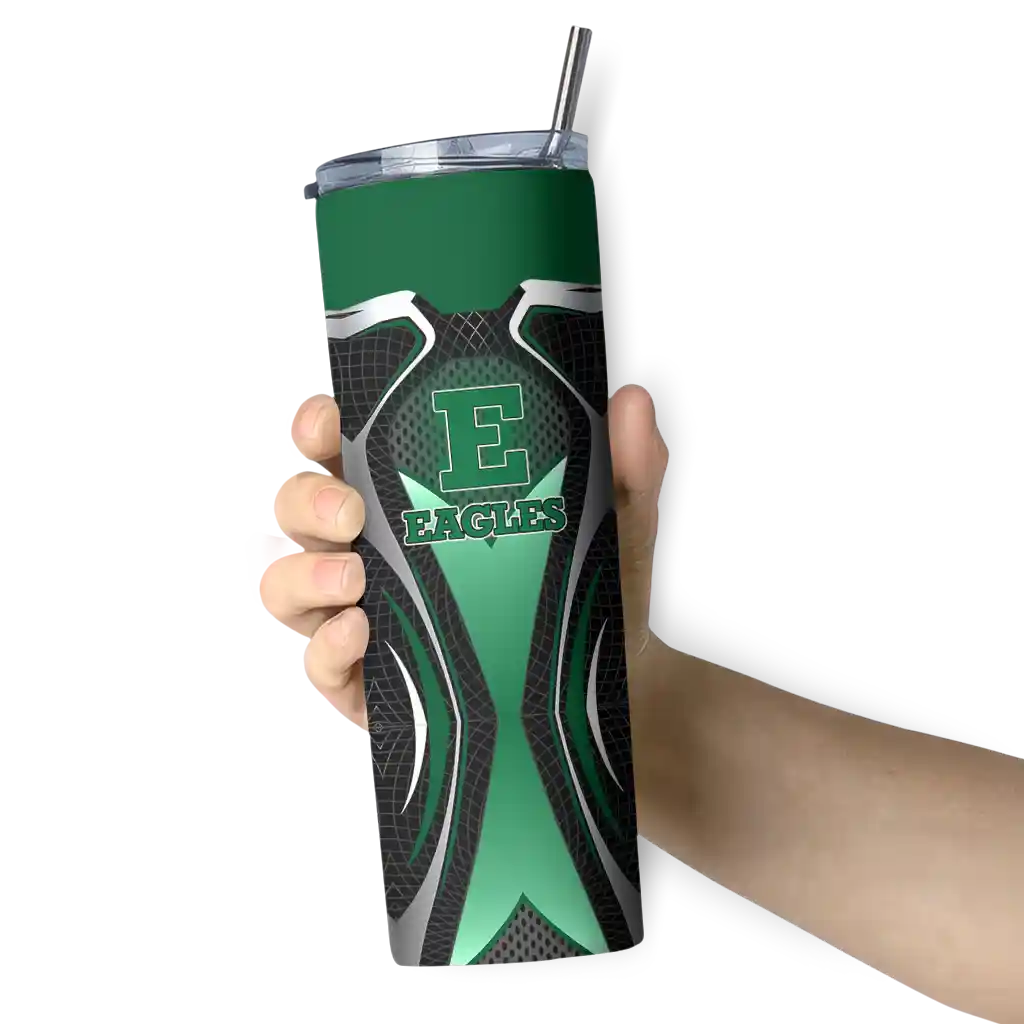 customized-eastern-michigan-eagles-superman-emblem-green-black-skinny-tumbler-premium-grade.webp