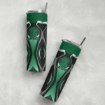customized-eastern-michigan-eagles-superman-emblem-green-black-skinny-tumbler-best-selling.webp
