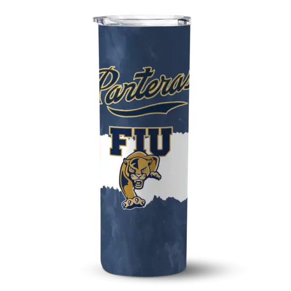 customized fiu panthers torn band blue white skinny tumbler best selling