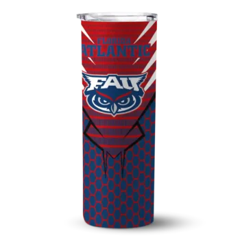 Customized Florida Atlantic Owls Chevron Stripes Blue Skinny Tumbler