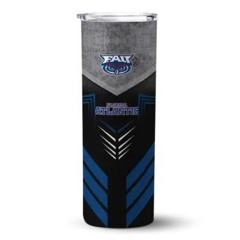 Customized Florida Atlantic Owls Hexagon Honeycomb Blue Black Skinny Tumbler