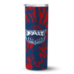 customized-florida-atlantic-owls-metallic-grid-blue-skinny-tumbler-best-selling.webp